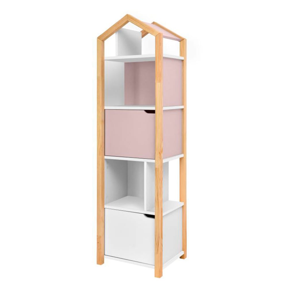 Bibliothèque maison joey panneaux mdf et stratifiés rose Bibliothèque maison joey panneaux mdf et stratifiés rose