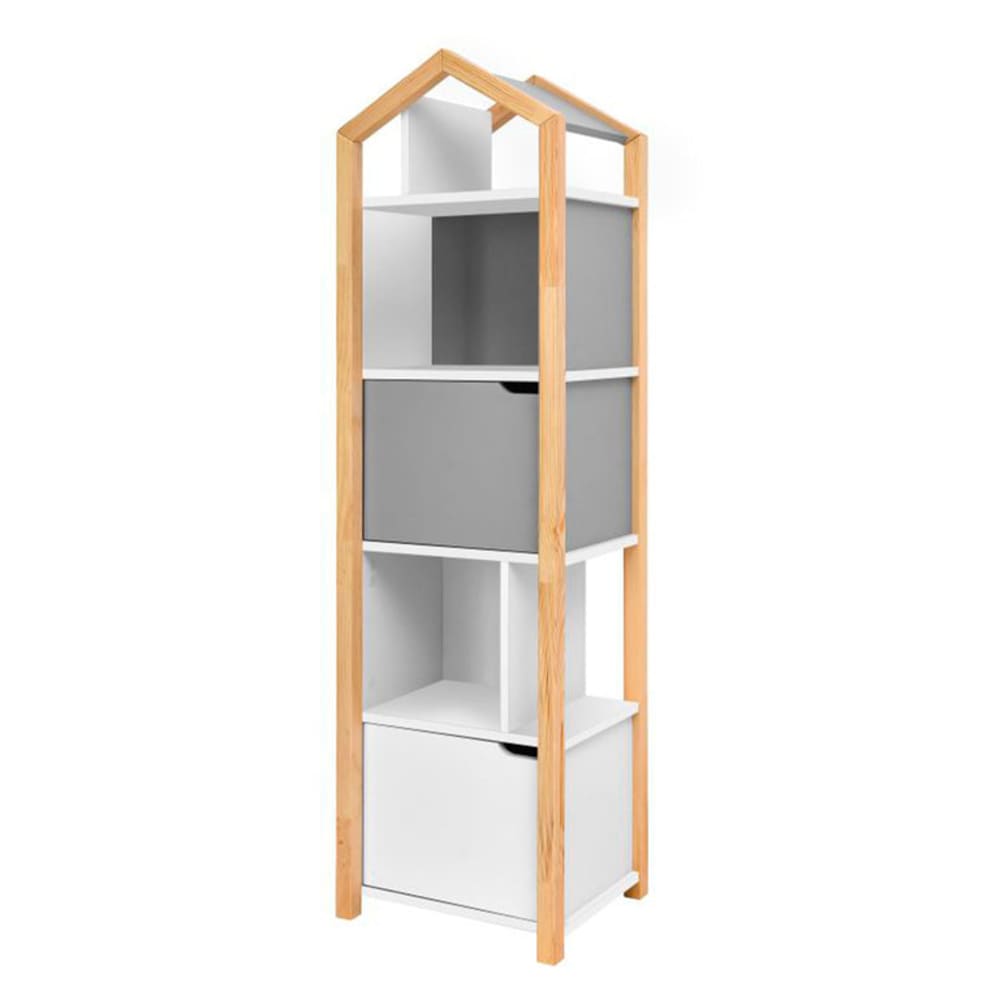 Bibliothèque maison joey panneaux mdf et stratifiés gris Bibliothèque maison joey panneaux mdf et stratifiés gris