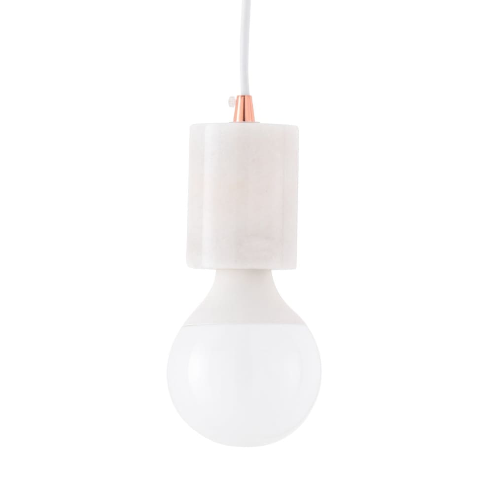 Lámpara de techo suspendida de mármol blanco. - Maisons du Monde