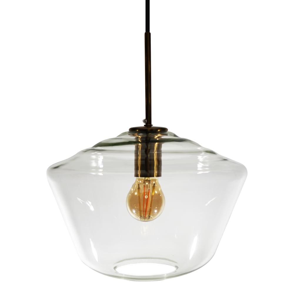 Sulion Pendelleuchte Glas brozene Lampenfassung Transparent Glas