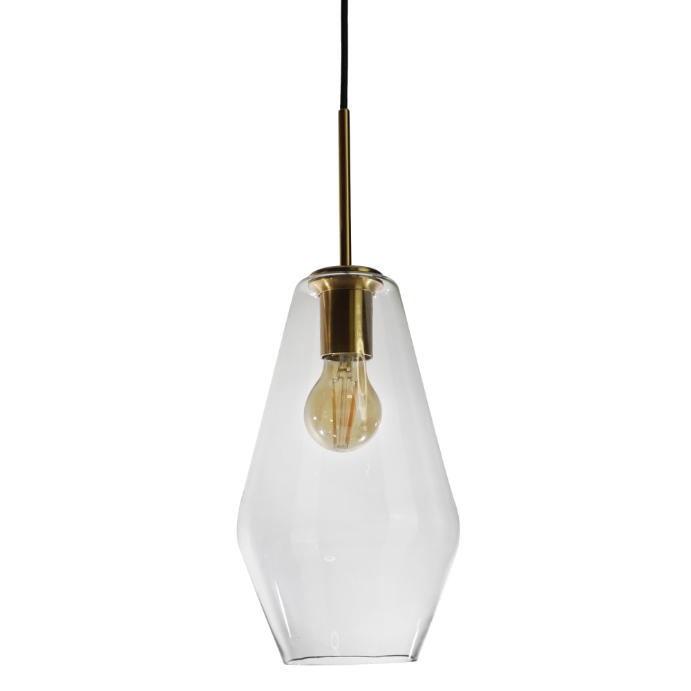 Suspension décorative en verre et métal finition bronze