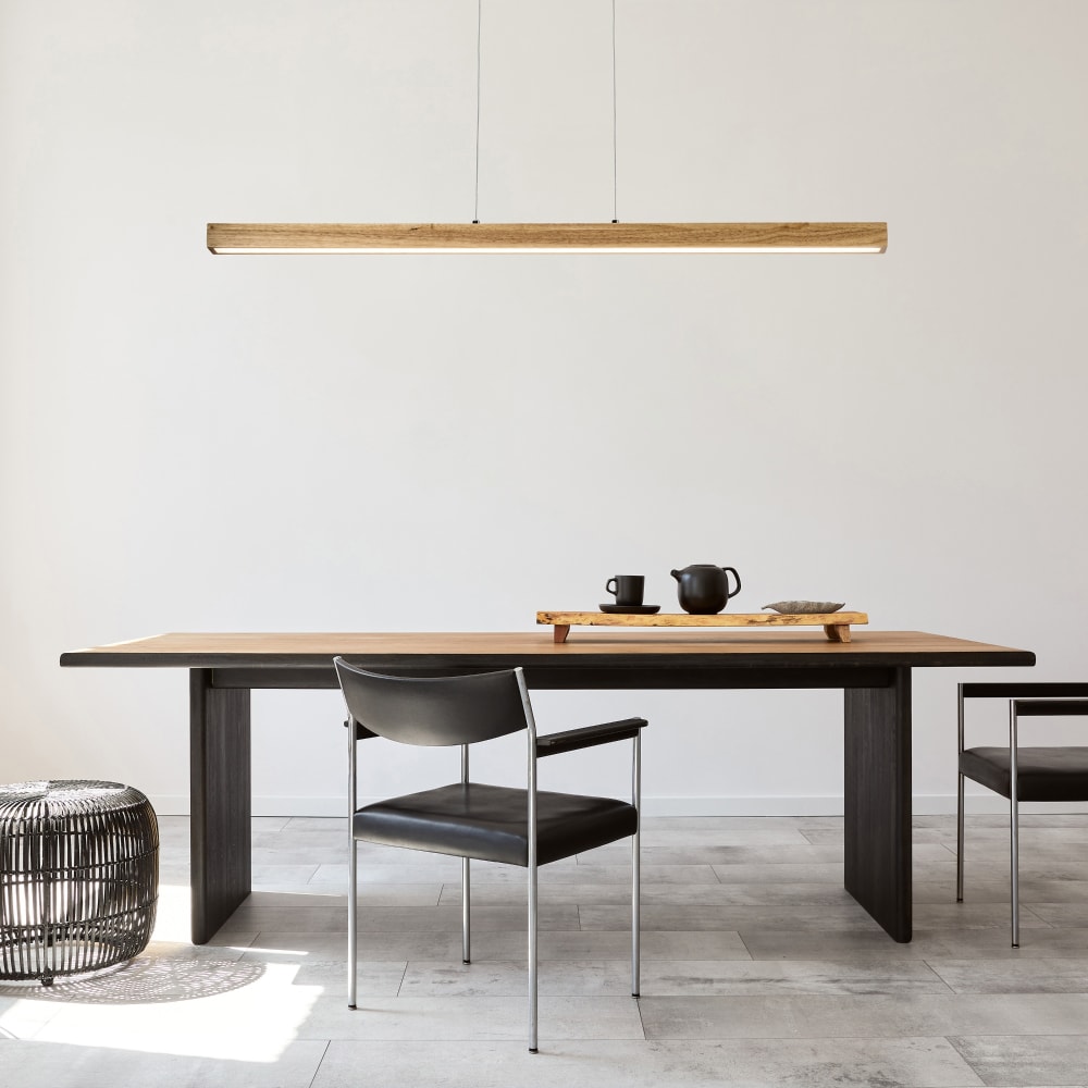 Plafoniera in metallo e legno - Sulion