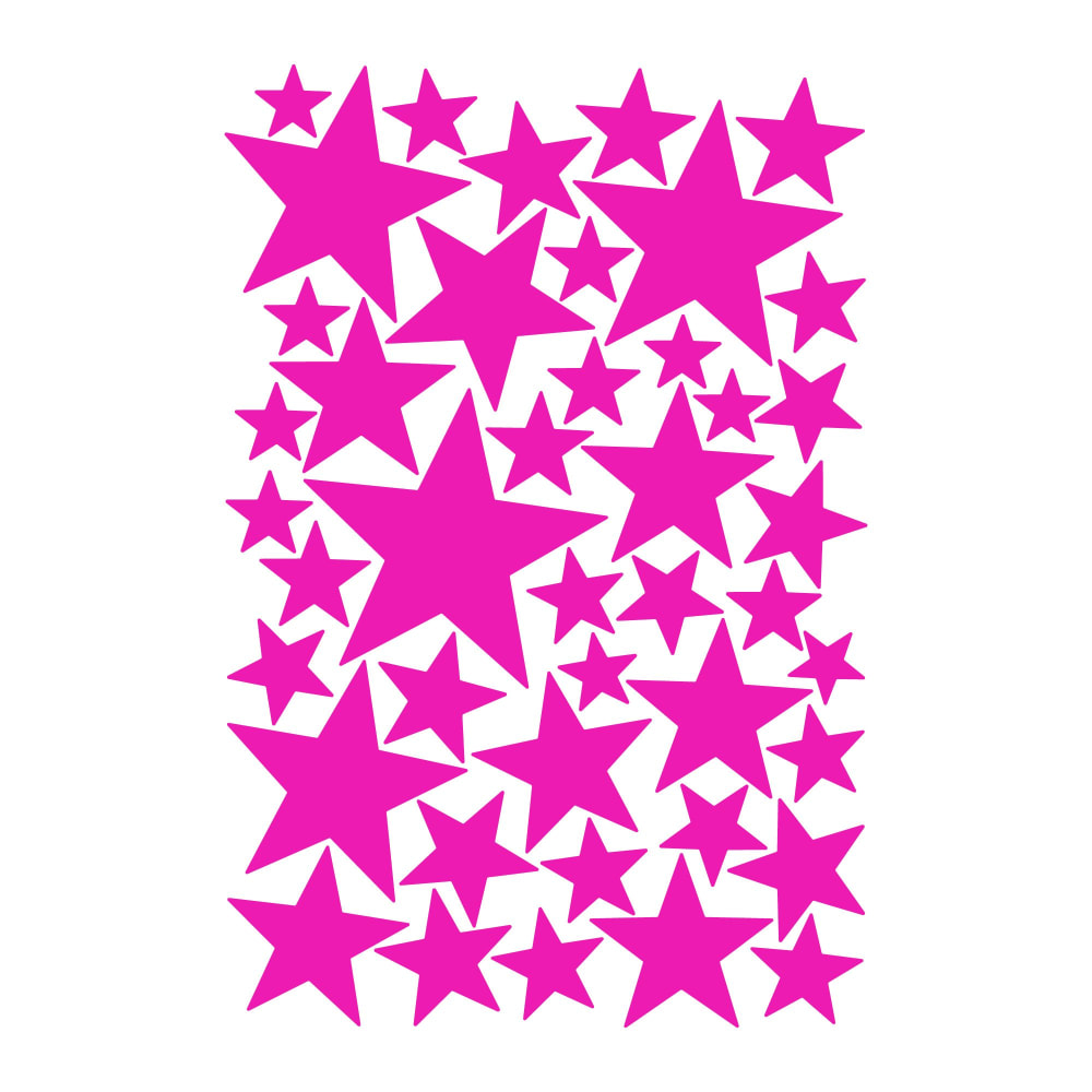 Estrellas mix en vinilo decorativo mate fucsia 19x29 cm