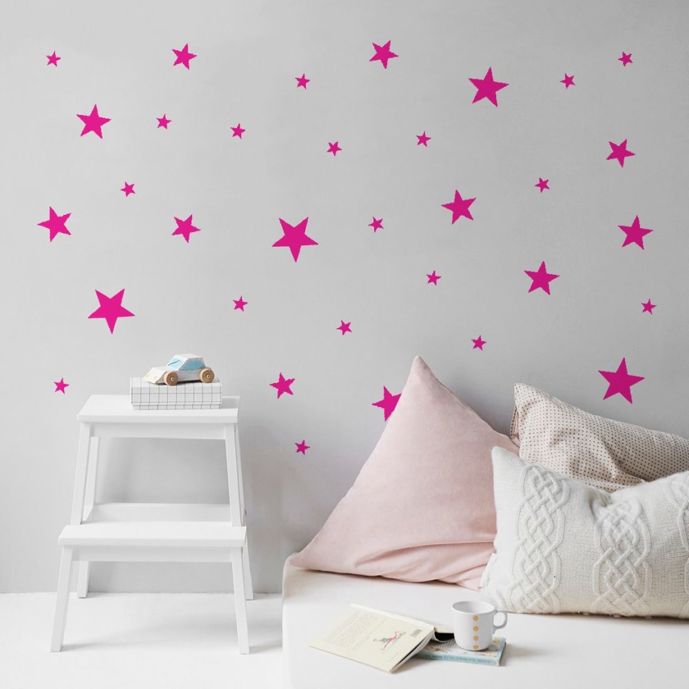 Stelle mix in vinile decorativo fucsia 19x29 cm - Nicolasito