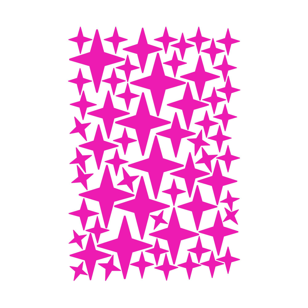 Estrellas fugaz en vinilo decorativo mate fucsia 19x29 cm