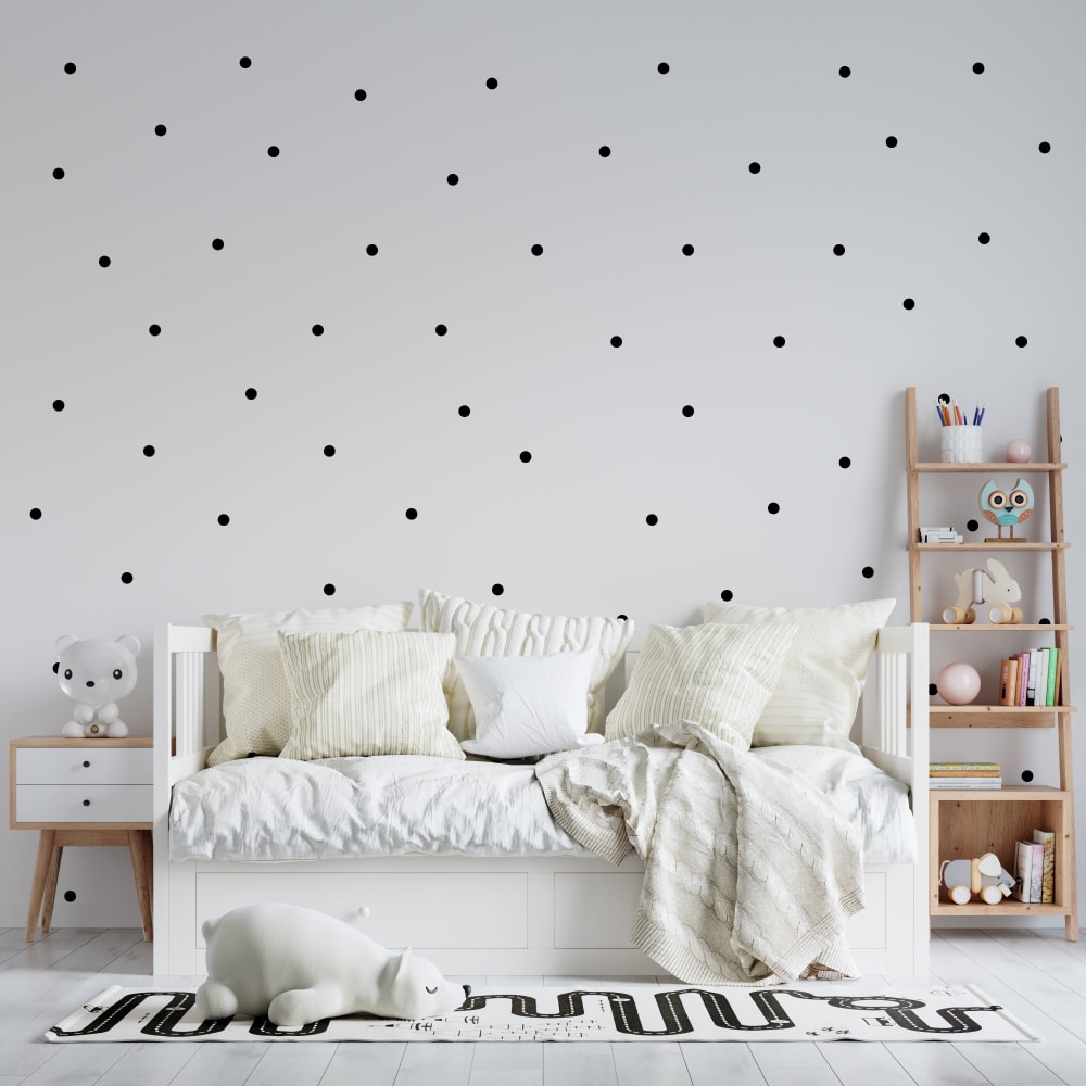 Adesivi a pois in vinile decorativo opaco nero 19x29 cm -