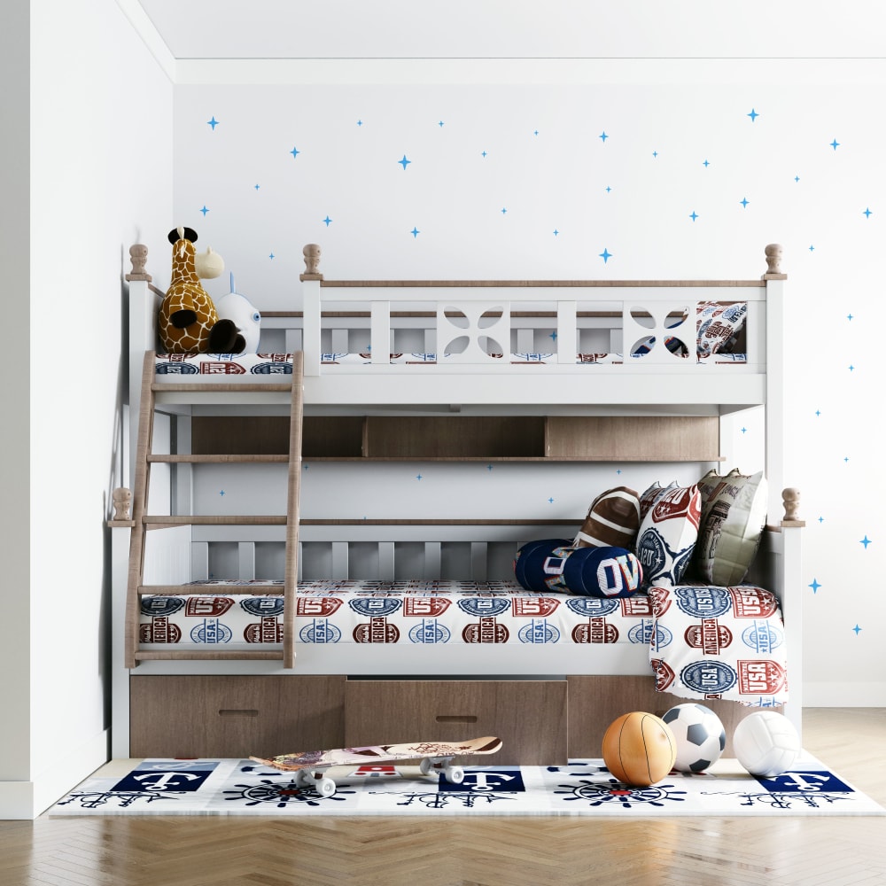Estrellas fugaz en vinilo decorativo mate azul 19x29 cm - Maisons du Monde