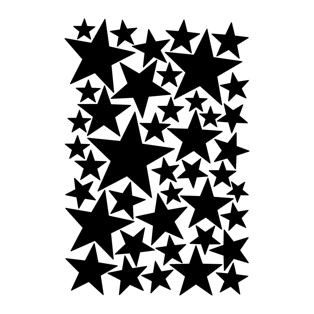 Stelle mix in vinile decorativo nero 19x29 cm - Nero - PVA - Acetato di polivinile