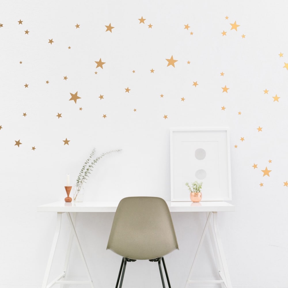 Stelle mix in vinile decorativo lucido oro 19x29 cm - Nicolasito