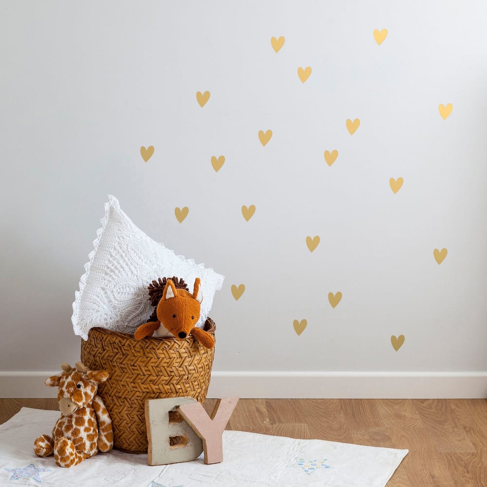 Corazones en vinilo decorativo brillo oro 19x29 cm - Maisons du Monde
