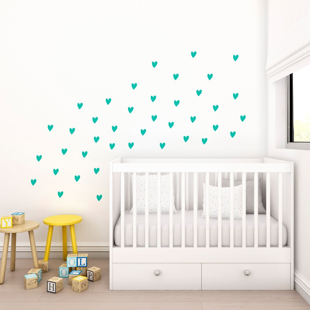 Corazones en vinilo decorativo mate mint 19x29 cm - Maisons du Monde