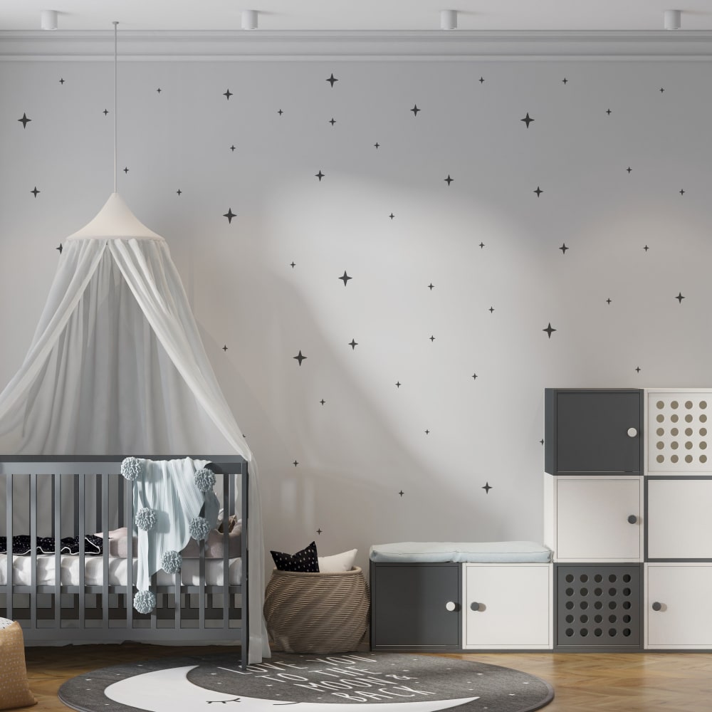 Estrellas fugaz en vinilo decorativo mate gris oscuro 19x29 cm - Maisons du Monde