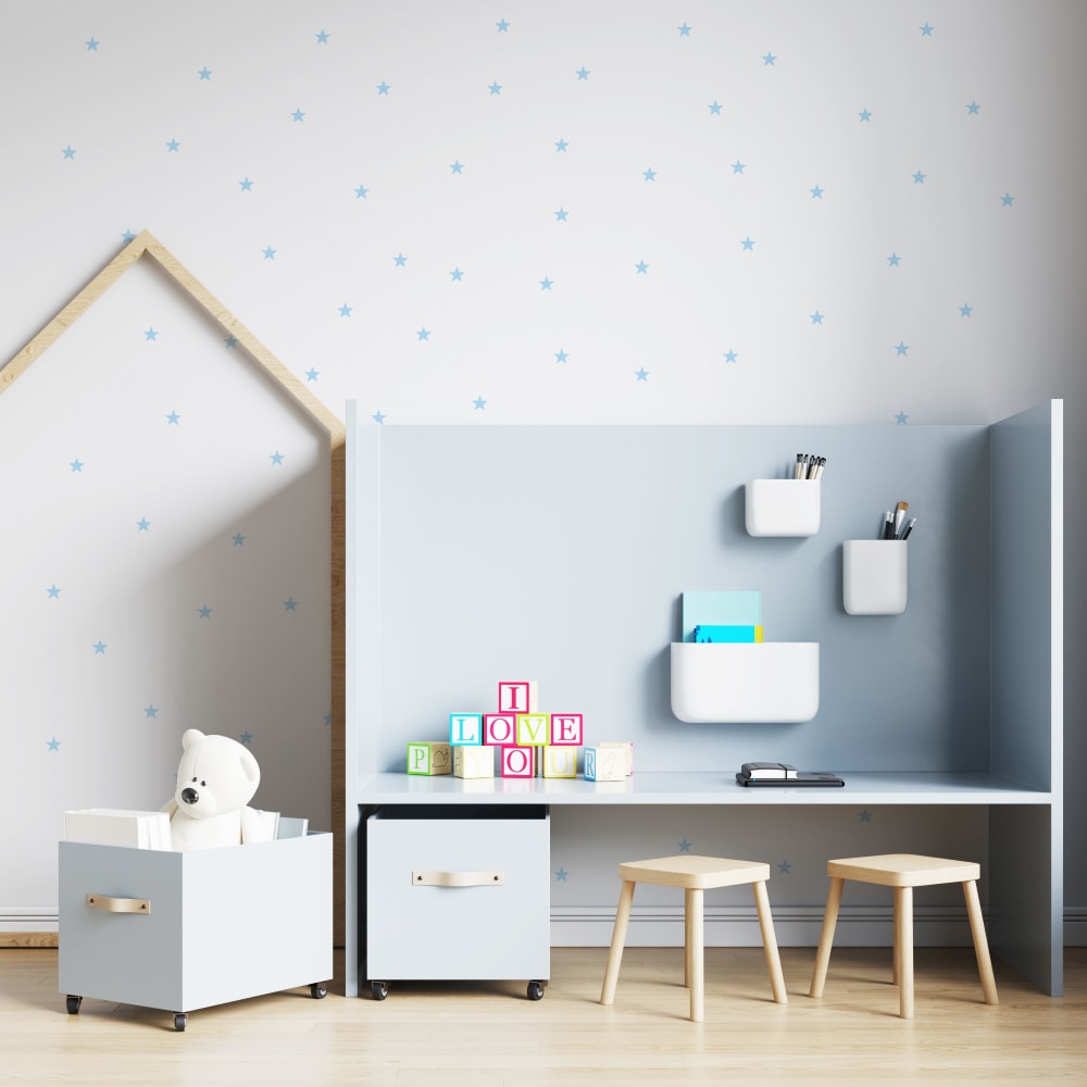 Mini estrellitas en vinilo decorativo mate azul cielo 19x29 cm - Maisons du Monde
