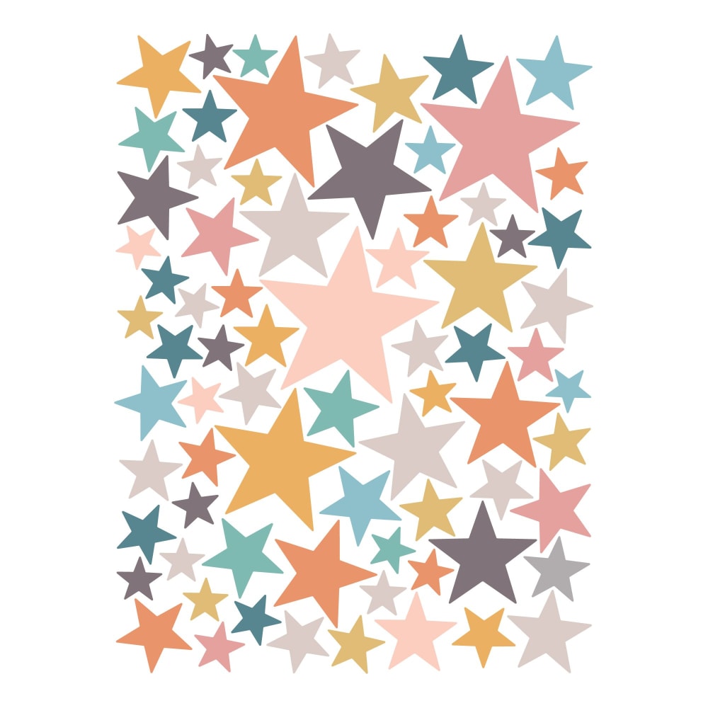 Adesivo murale decorativo Stelle sunset - Multicolore - PVA - Acetato di polivinile