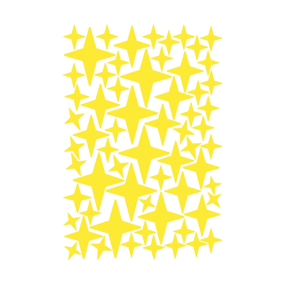 Estrellas fugaz en vinilo decorativo mate amarillo 19x29 cm