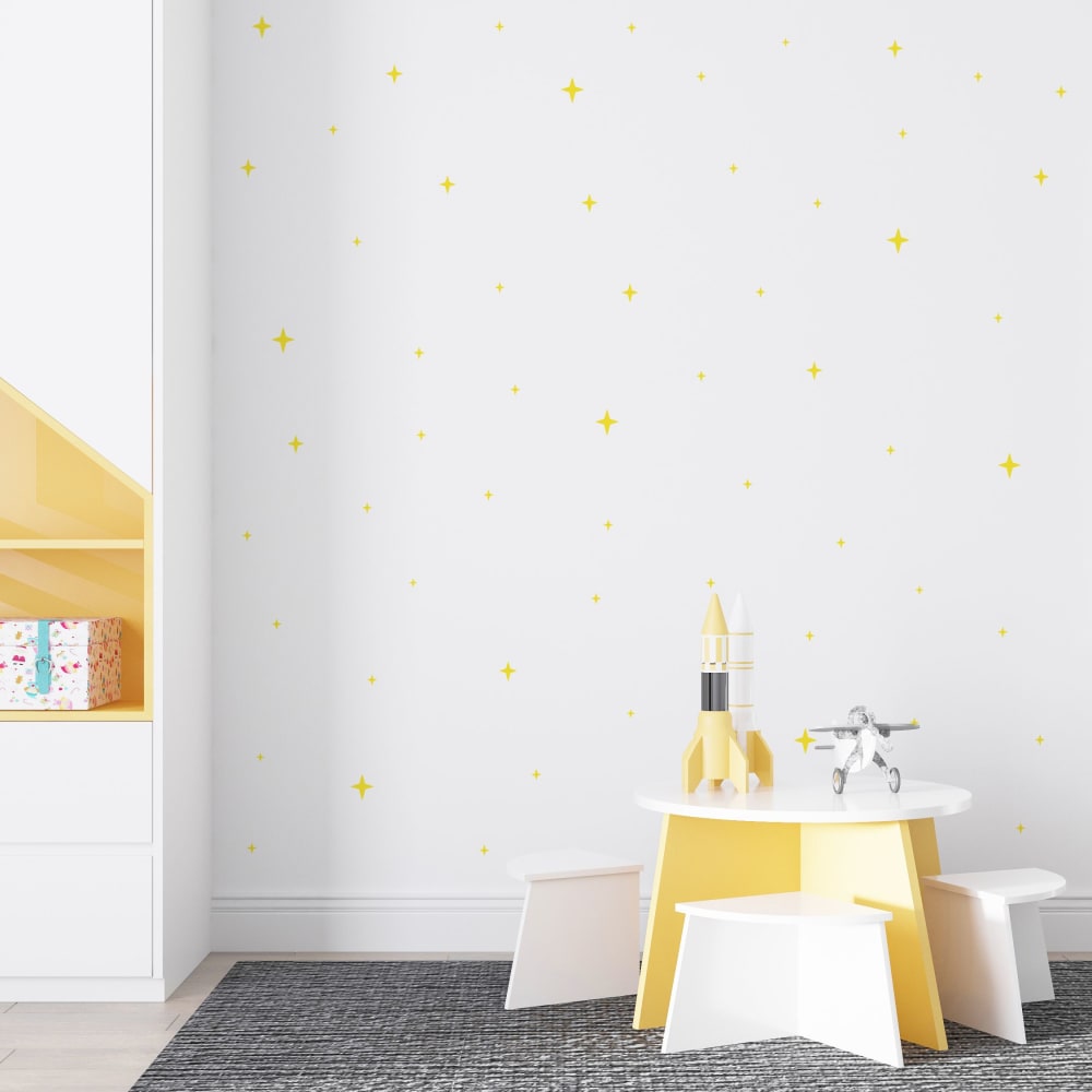 Estrellas fugaz en vinilo decorativo mate amarillo 19x29 cm - Maisons du Monde