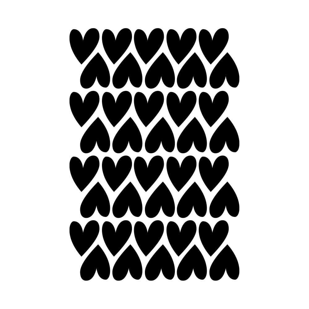 Corazones en vinilo decorativo mate negro 19x29 cm