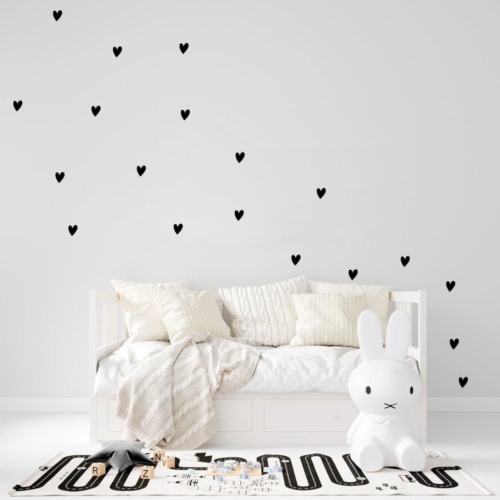 Corazones en vinilo decorativo mate negro 19x29 cm - Maisons du Monde