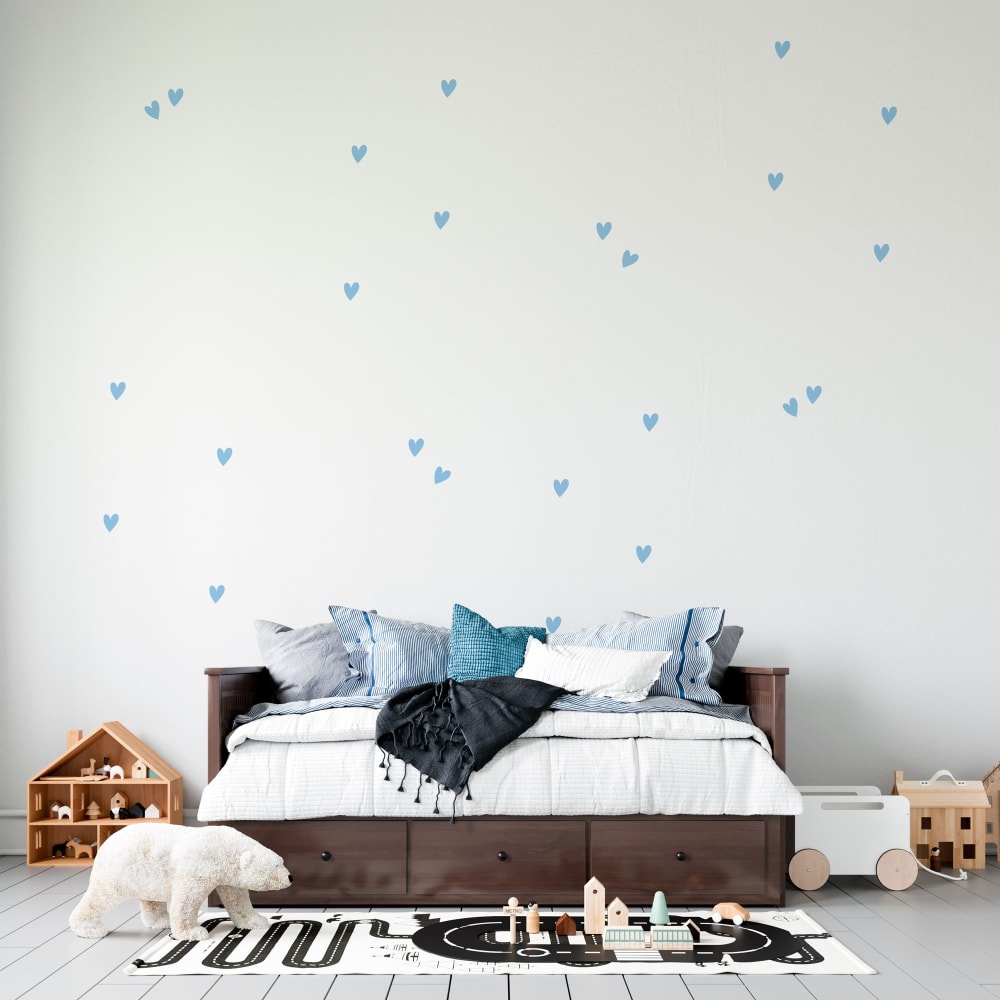 Corazones en vinilo decorativo mate azul cielo 19x29 cm - Maisons du Monde