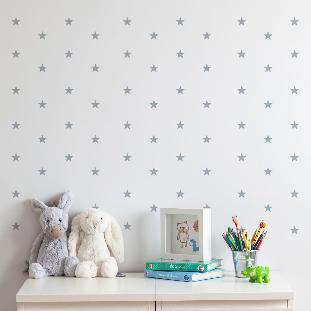 Mini estrellitas en vinilo decorativo mate gris claro 19x29 cm - Maisons du Monde