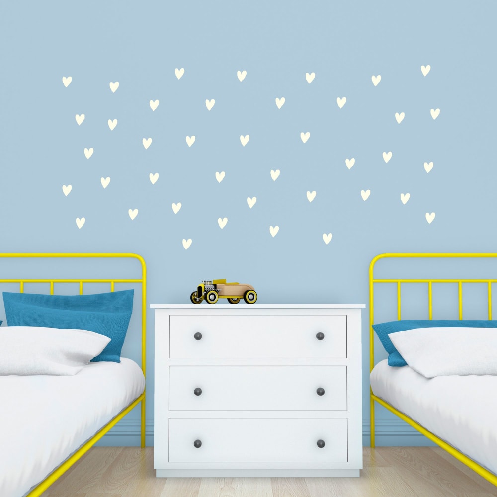 Corazones en vinilo decorativo mate blanco 19x29 cm - Maisons du Monde