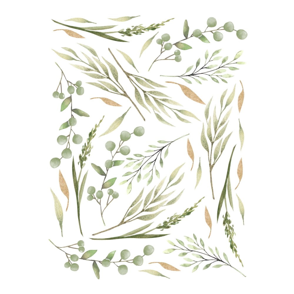 Nicolasito Stickers Plantes naturelles en autocollants mate décoratif vert Vert Pva - Polyacétate De Vinyle - 24x32x0cm