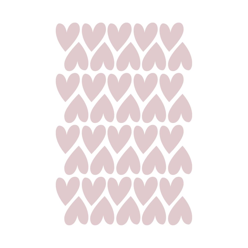 Corazones en vinilo decorativo mate rosa palo 19x29 cm