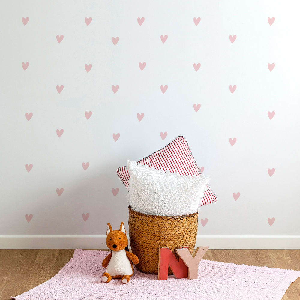 Corazones en vinilo decorativo mate rosa palo 19x29 cm - Maisons du Monde