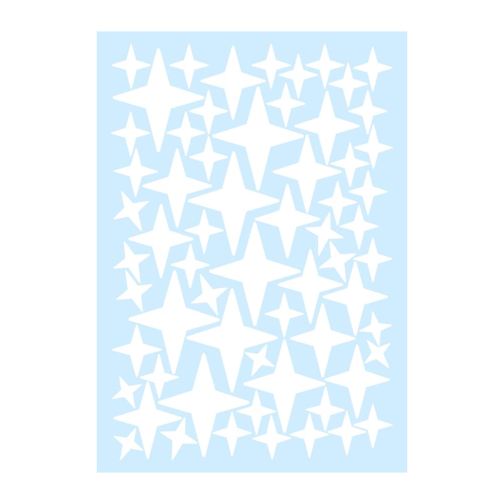 Estrellas fugaz en vinilo decorativo mate blanco 19x29 cm