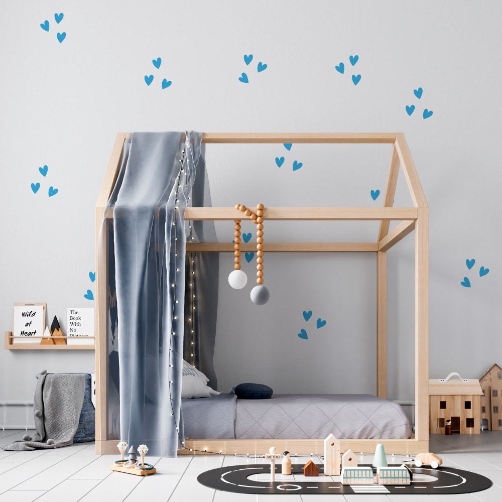 Corazones en vinilo decorativo mate azul 19x29 cm - Maisons du Monde