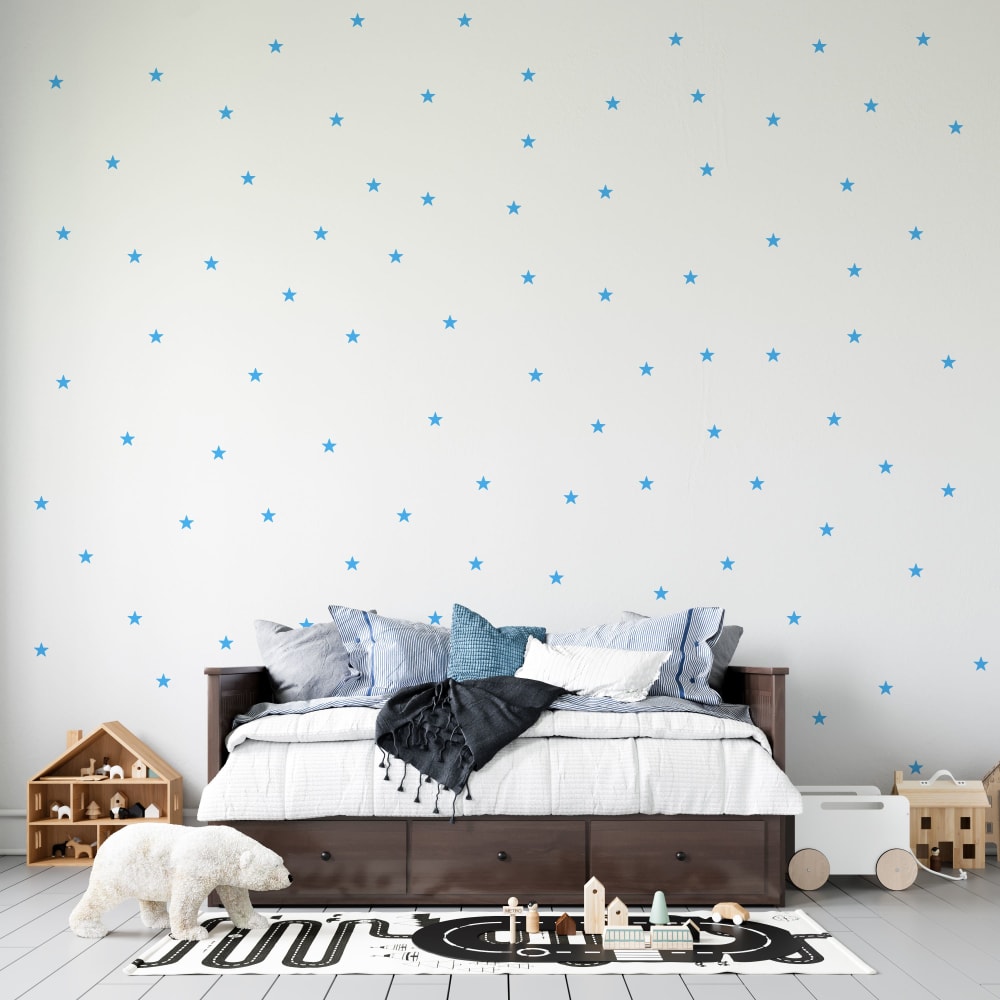 Mini estrellitas en vinilo decorativo mate azul 19x29 cm - Maisons du Monde