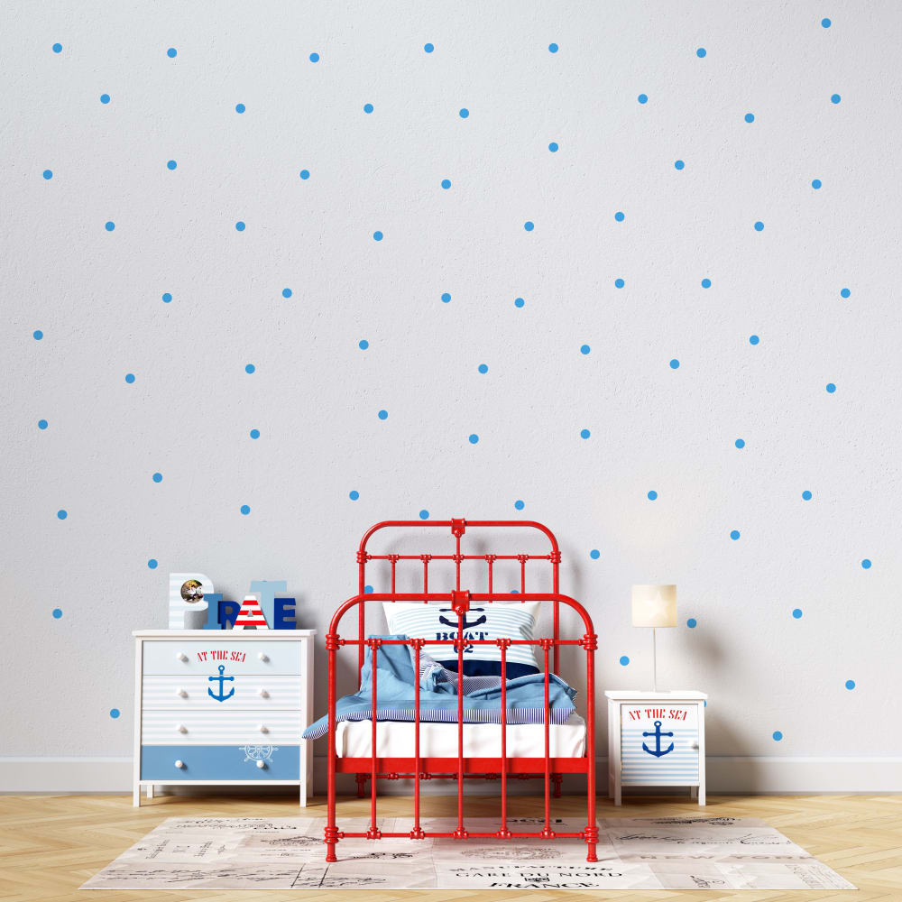 Pegatinas de topitos en vinilo decorativo mate azul 19x29 cm - Maisons du Monde