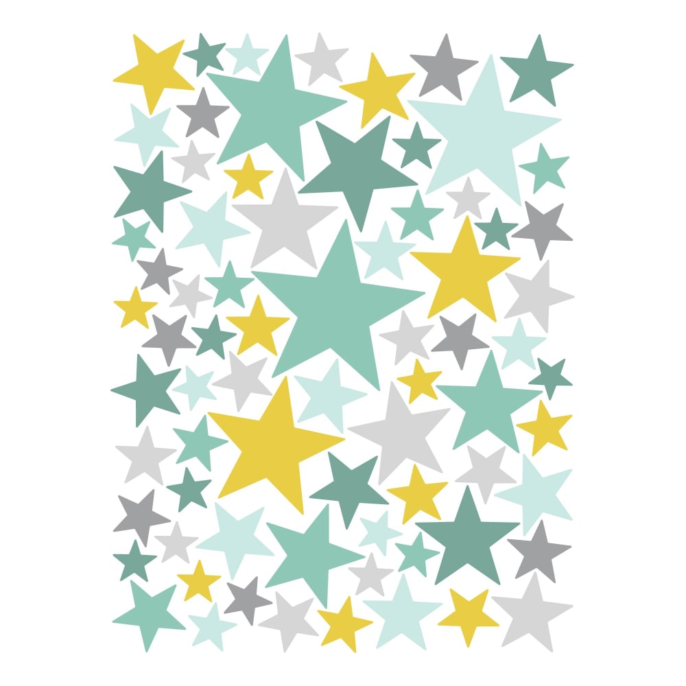 Nicolasito Stickers étoiles en Vinyle mat vert Vert Pva - Polyacétate De Vinyle - 24x32x0cm