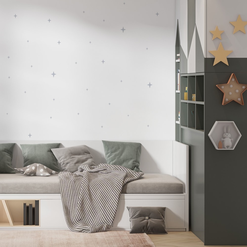 Stella cadente su adesivo decorativo grigio chiaro 19x29 cm -