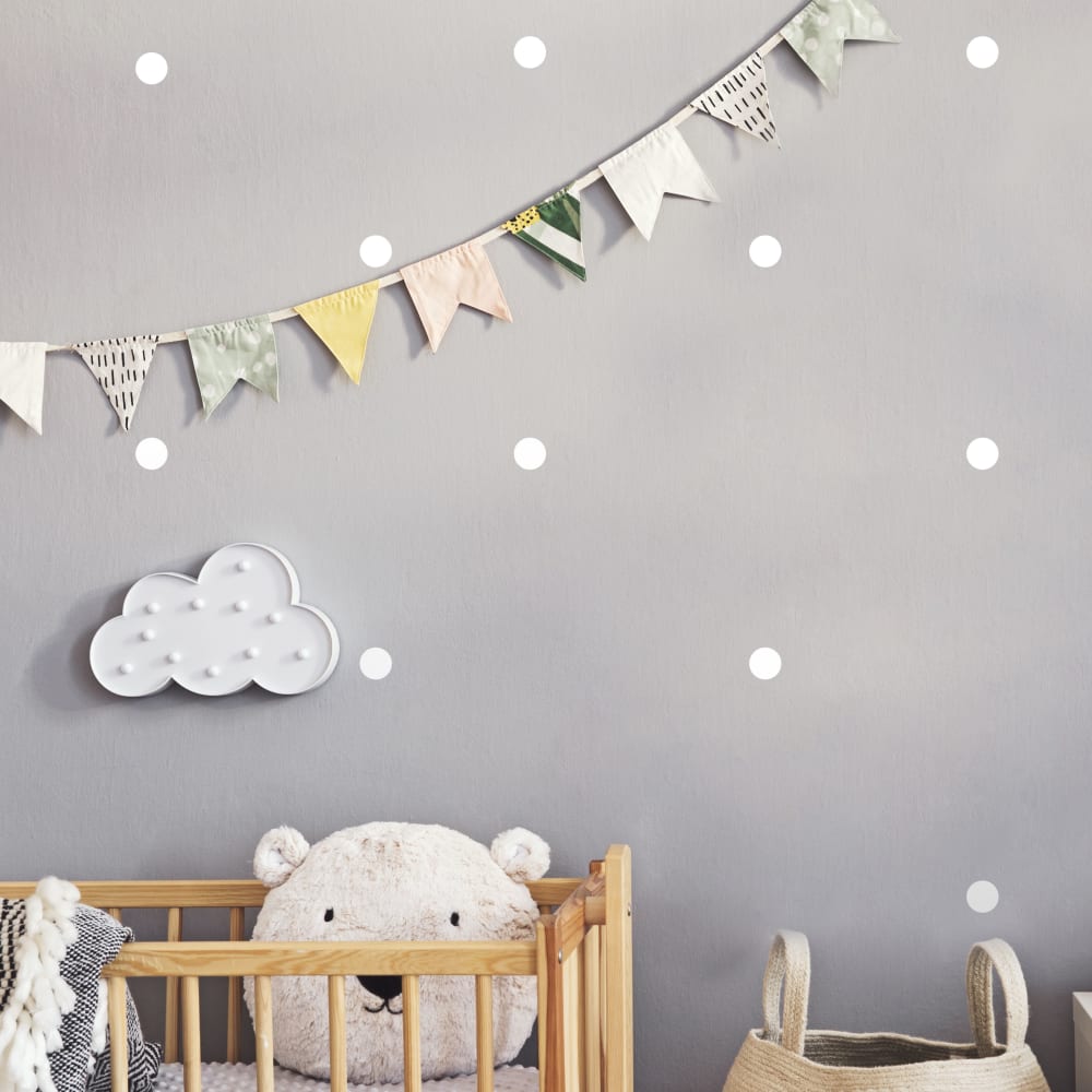 Adesivi a pois in vinile decorativo opaco bianco 19x29 cm -