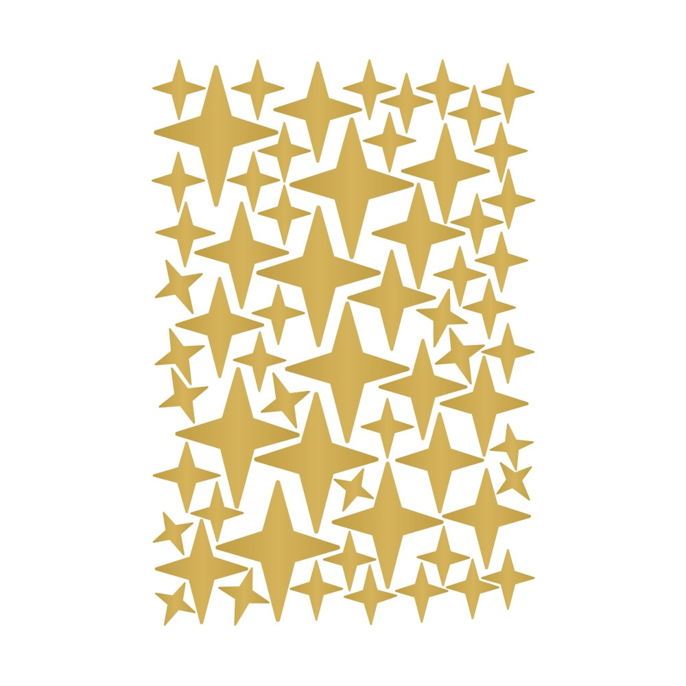 Estrellas fugaz en vinilo decorativo brillo oro 19x29 cm
