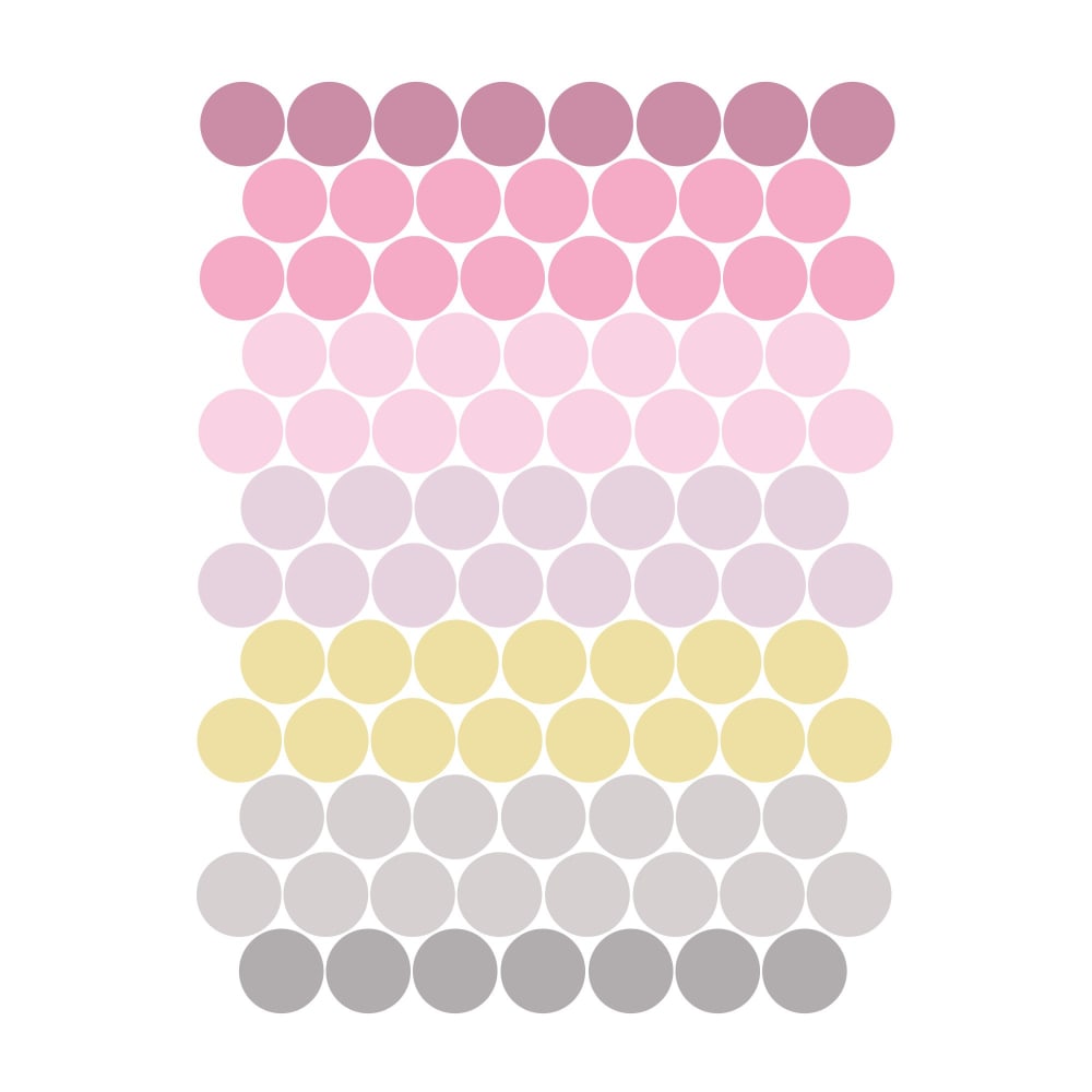Nicolasito Stickers mureaux en vinyle rondes rose pastel Rose Pva - Polyacétate De Vinyle - 24x32x0cm