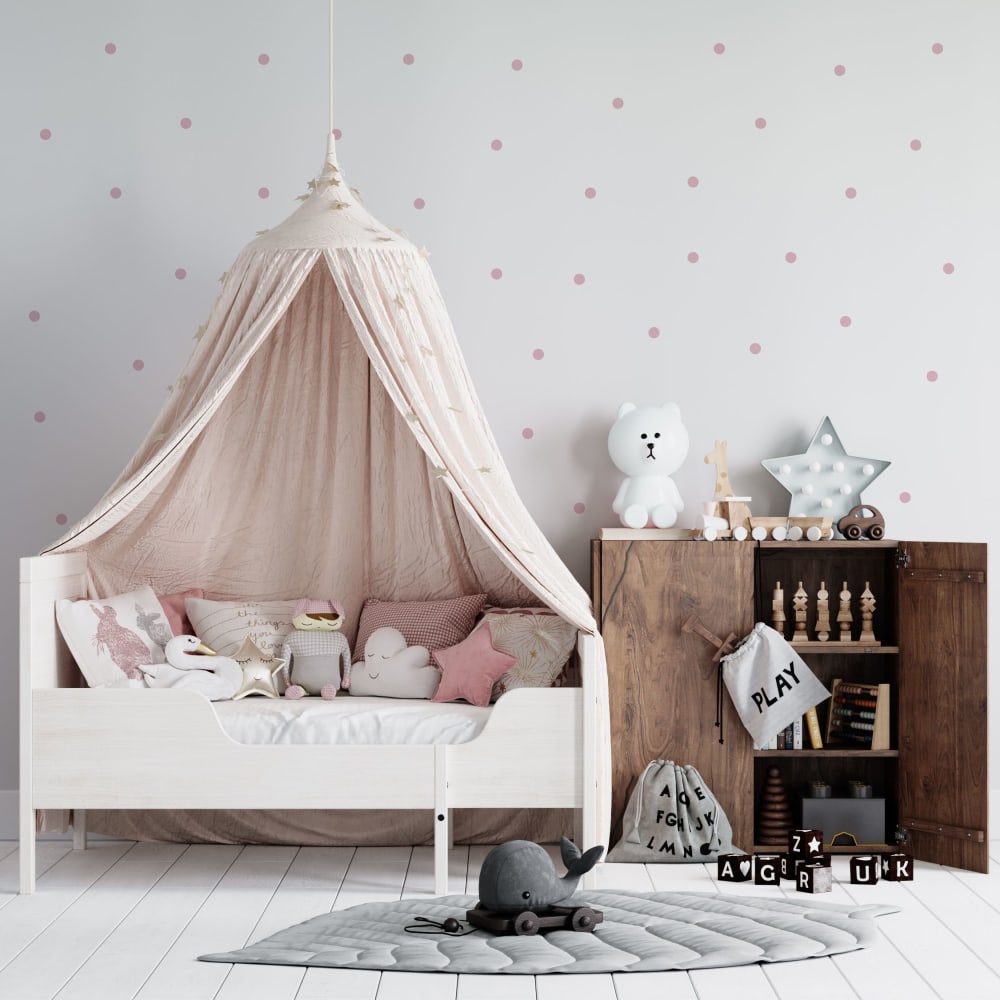 Adesivi a pois in vinile decorativo opaco rosa pallido 19x29 cm -