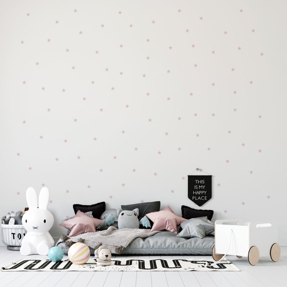 Mini estrellitas en vinilo decorativo mate rosa palo 19x29 cm - Maisons du Monde