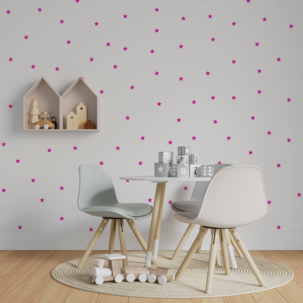 Stelline su adesivo decorativo opaco fucsia 19x29 cm - Nicolasito