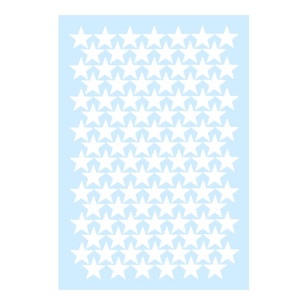 Mini estrellitas en vinilo decorativo mate blanco 19x29 cm