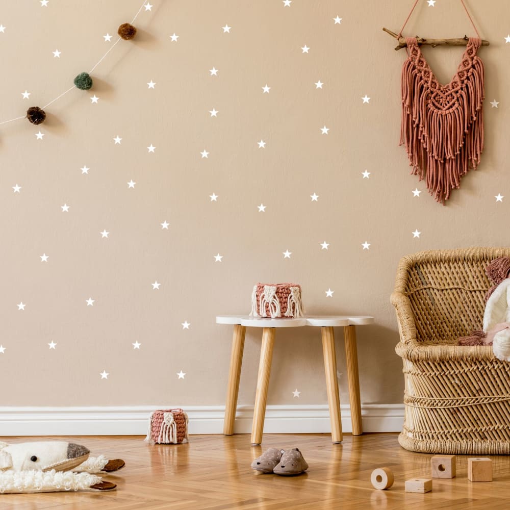 Mini estrellitas en vinilo decorativo mate blanco 19x29 cm - Maisons du Monde