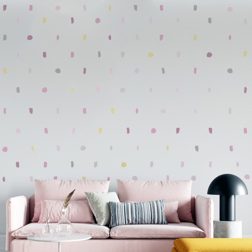 Adesivo decorativo macchie di parete rosa - Nicolasito