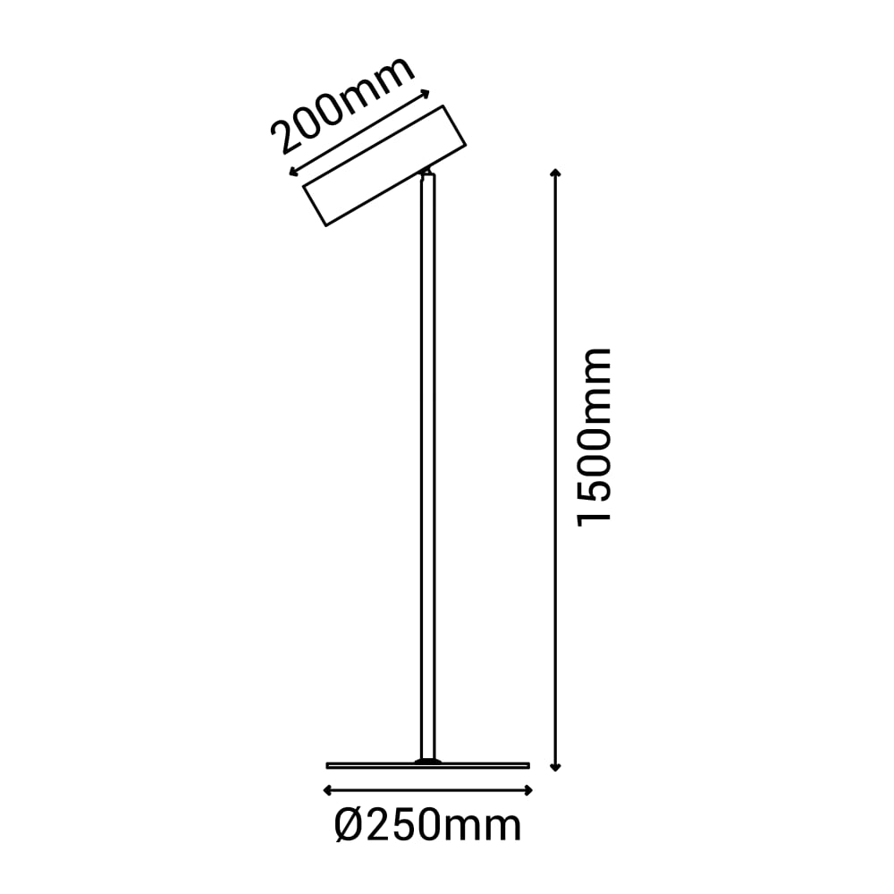 Lampadaire en métal avec finition noire sablée. — vue 4