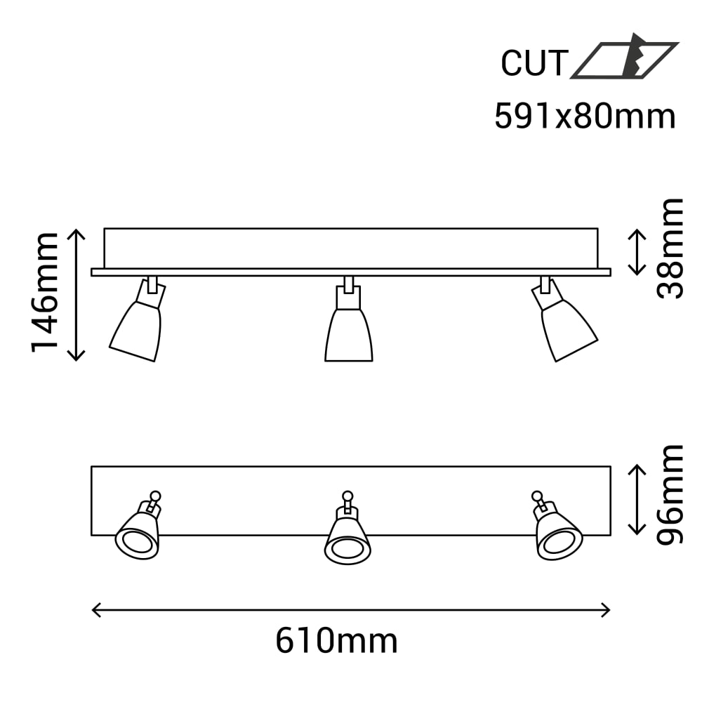 Double spot mural led orientable en aluminium finition blanc mat — vue 4