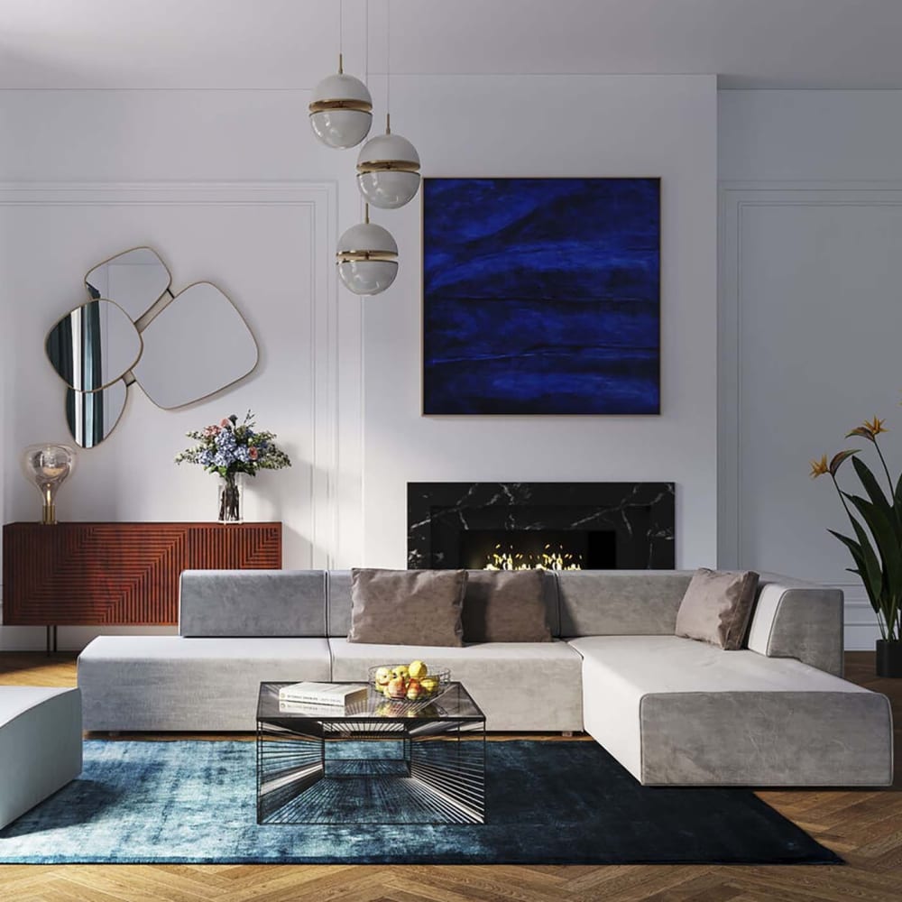Couchtisch aus Glas und Stahl, schwarz, 80x80cm - Maisons Du
