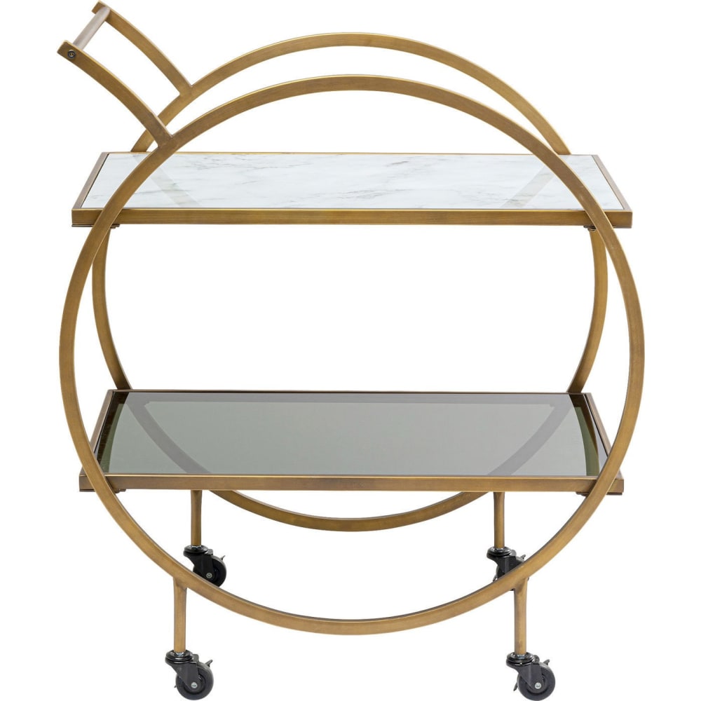 Kare Design Servierwagen aus Marmor und Stahl, gold style vintage - Stahl
