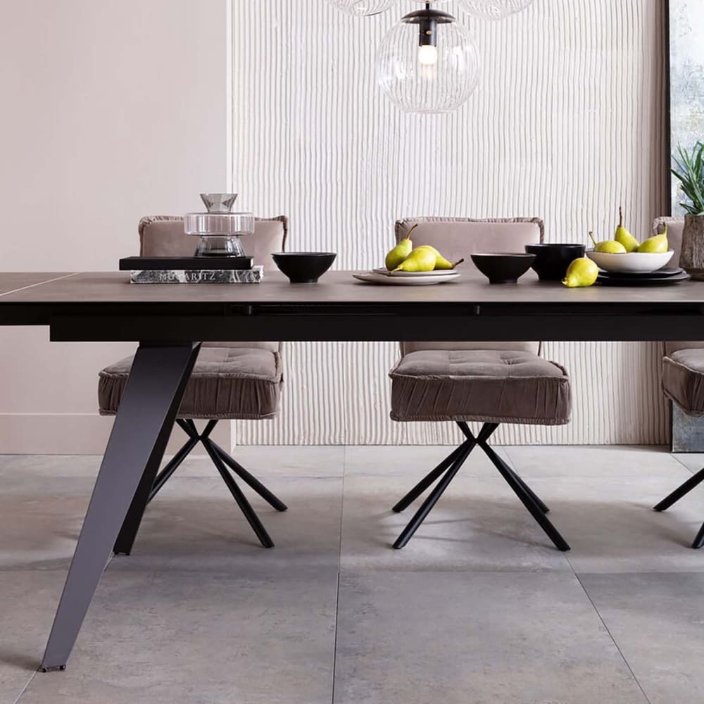 Drehbarer Stuhl in Samt-Optik, grau - Maisons Du Monde