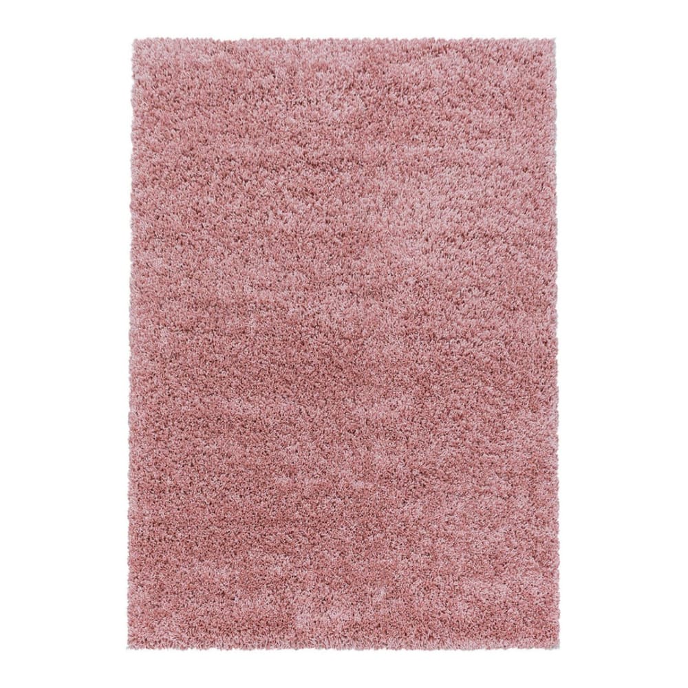 Tapis uni design en polypropylène rose 160x230