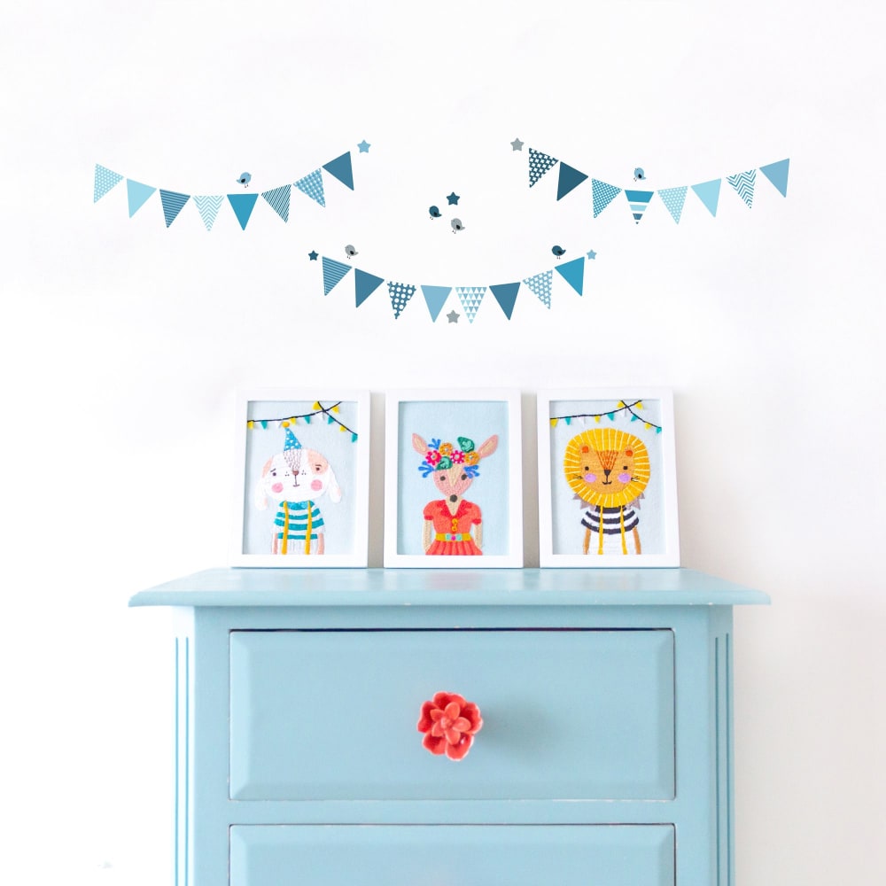 Banderines adhesivos pared azul 6x7cm - Maisons du Monde